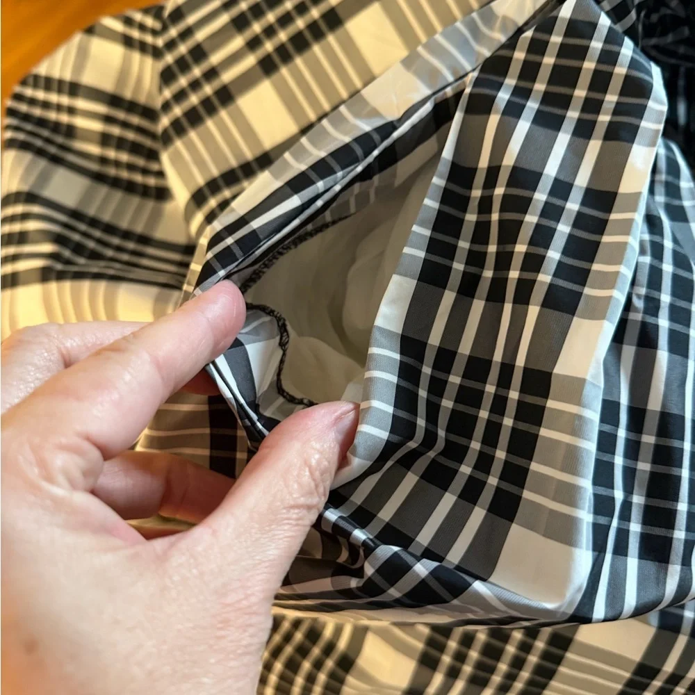 Maeve Anthropology Black & White Plaid Maxi Dress with Tie Straps - Picture 8 of 14